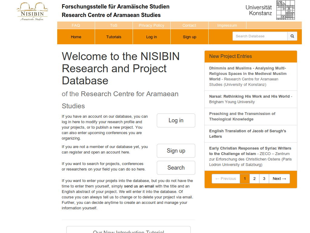 NISIBIN Research and Project Database